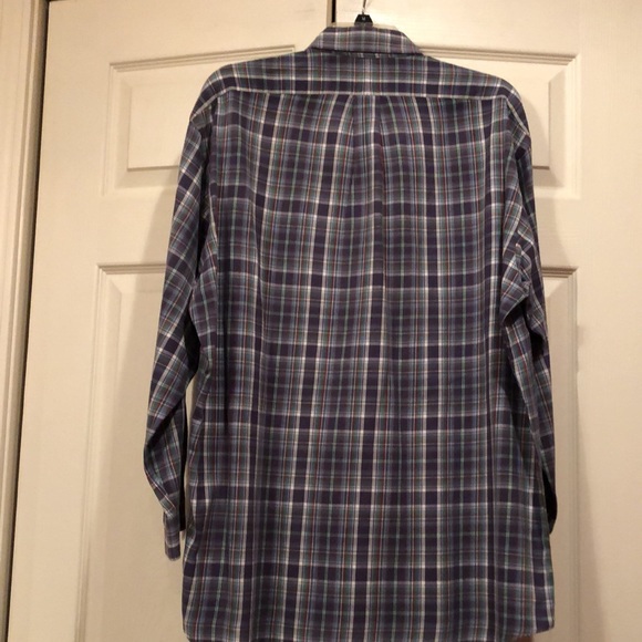 Ralph Lauren size Medium “Blake” 100# Cotton Plaid Long Sleeve Shirt  Gray - Picture 7 of 7